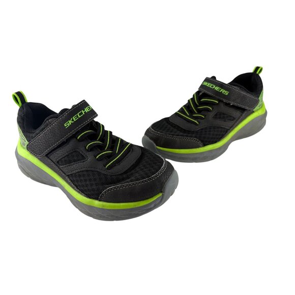 Skechers Boundless Boys Sneakers Kids Shoe Size US 1.5 M Wide Fit Black/Green - Picture 2 of 9